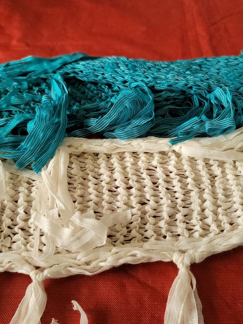 Hand crochet infinity scarf